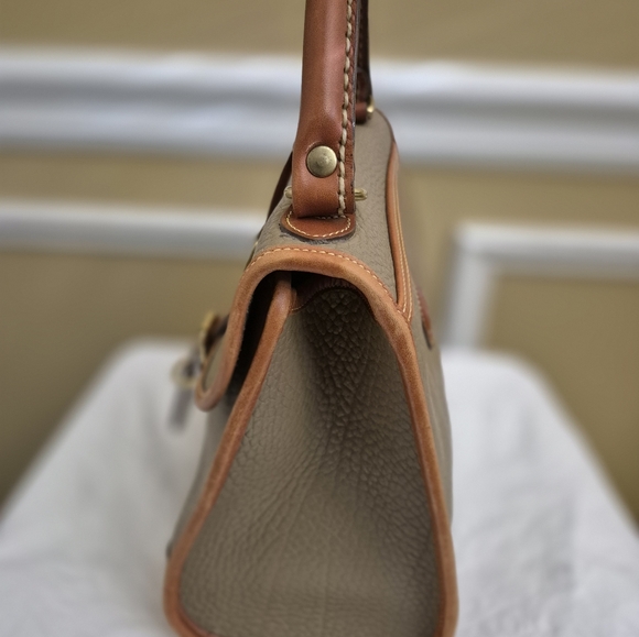 Dooney And Bourke Tan Pebbled Leather Top Handle Handbag - Picture 5 of 15